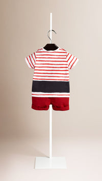 MILITARY RED T-shirt en coton à rayures