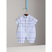 ICE BLUE Combinaison en coton à motif check
