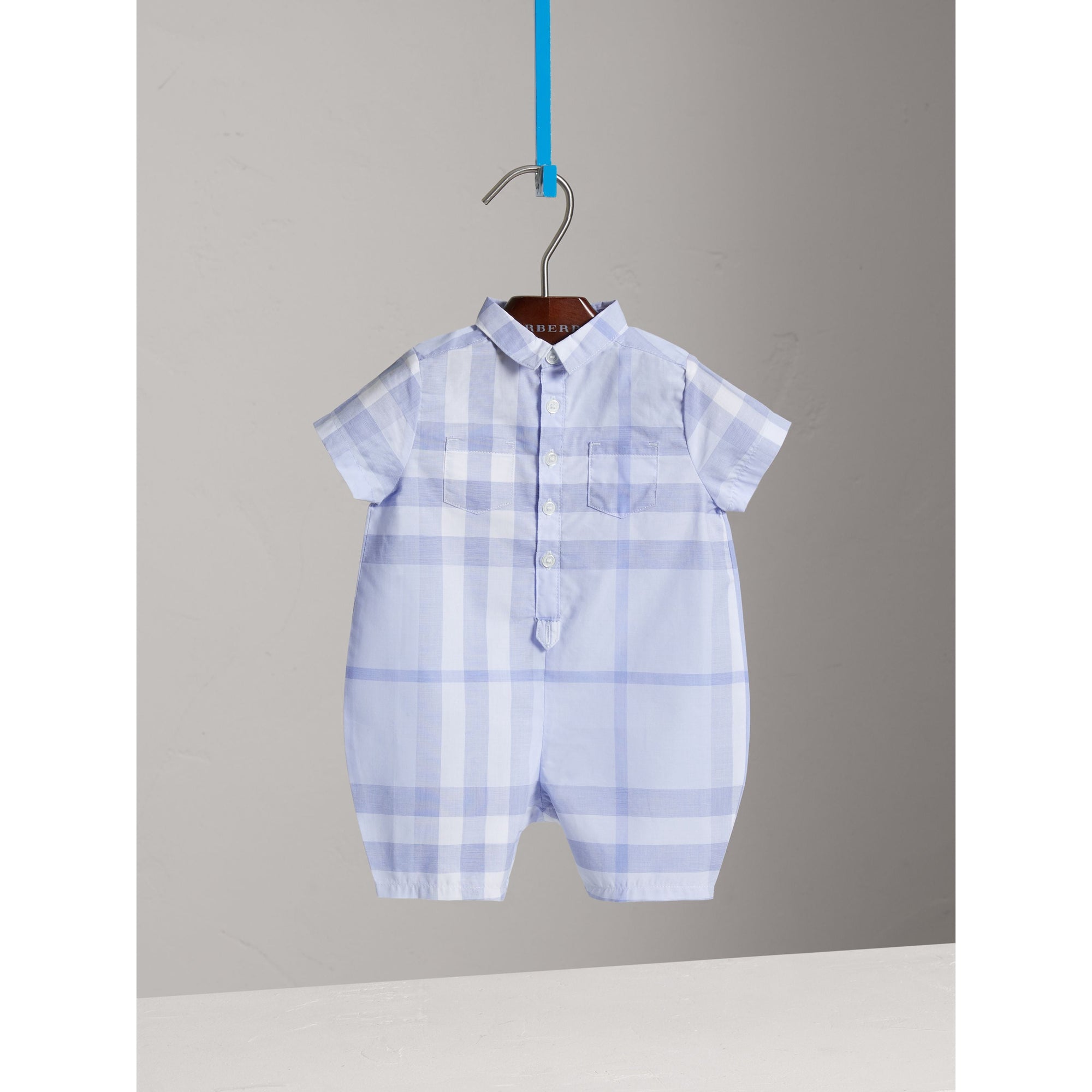 ICE BLUE Combinaison en coton à motif check