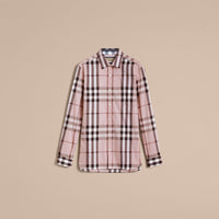 CHALK PINK Chemise en coton extensible à motif check