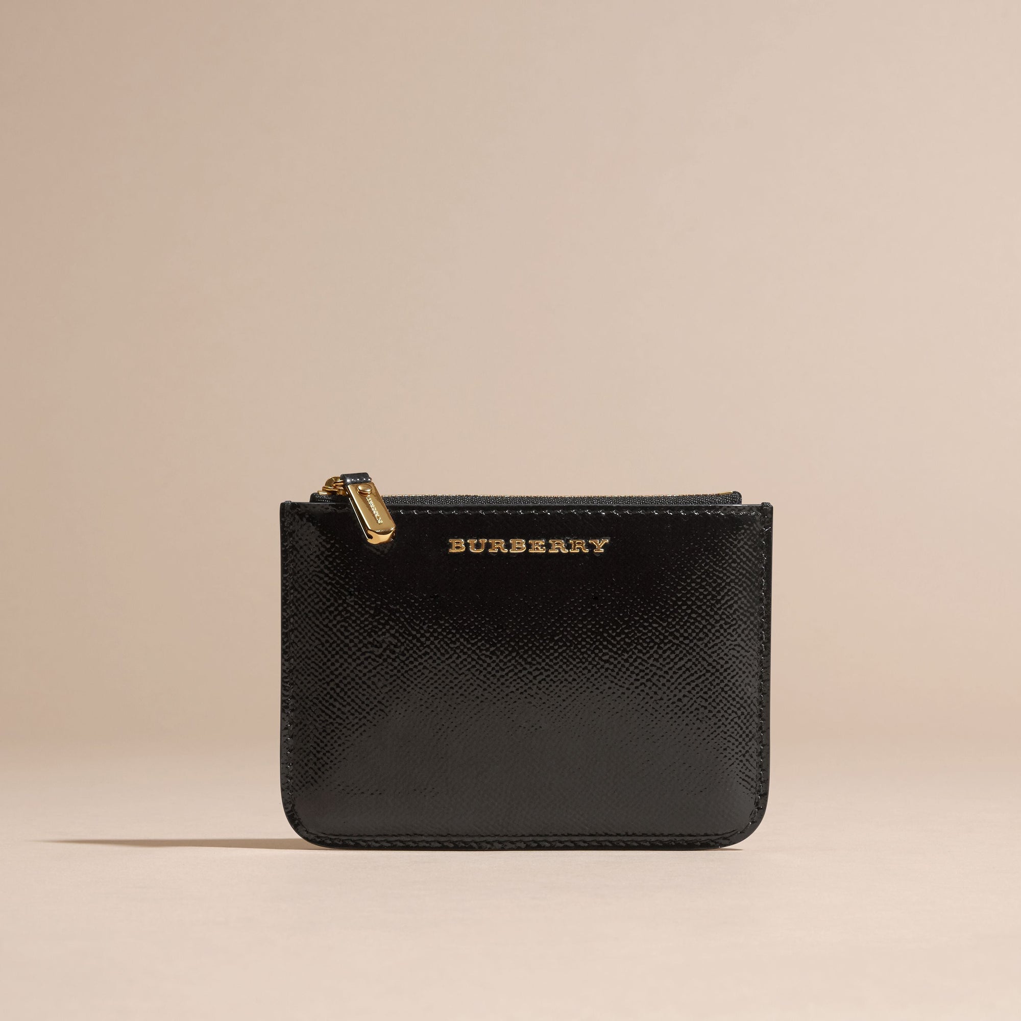 BLACK Pochette en cuir London verni