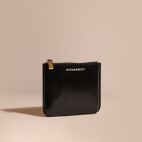 BLACK Pochette en cuir London verni