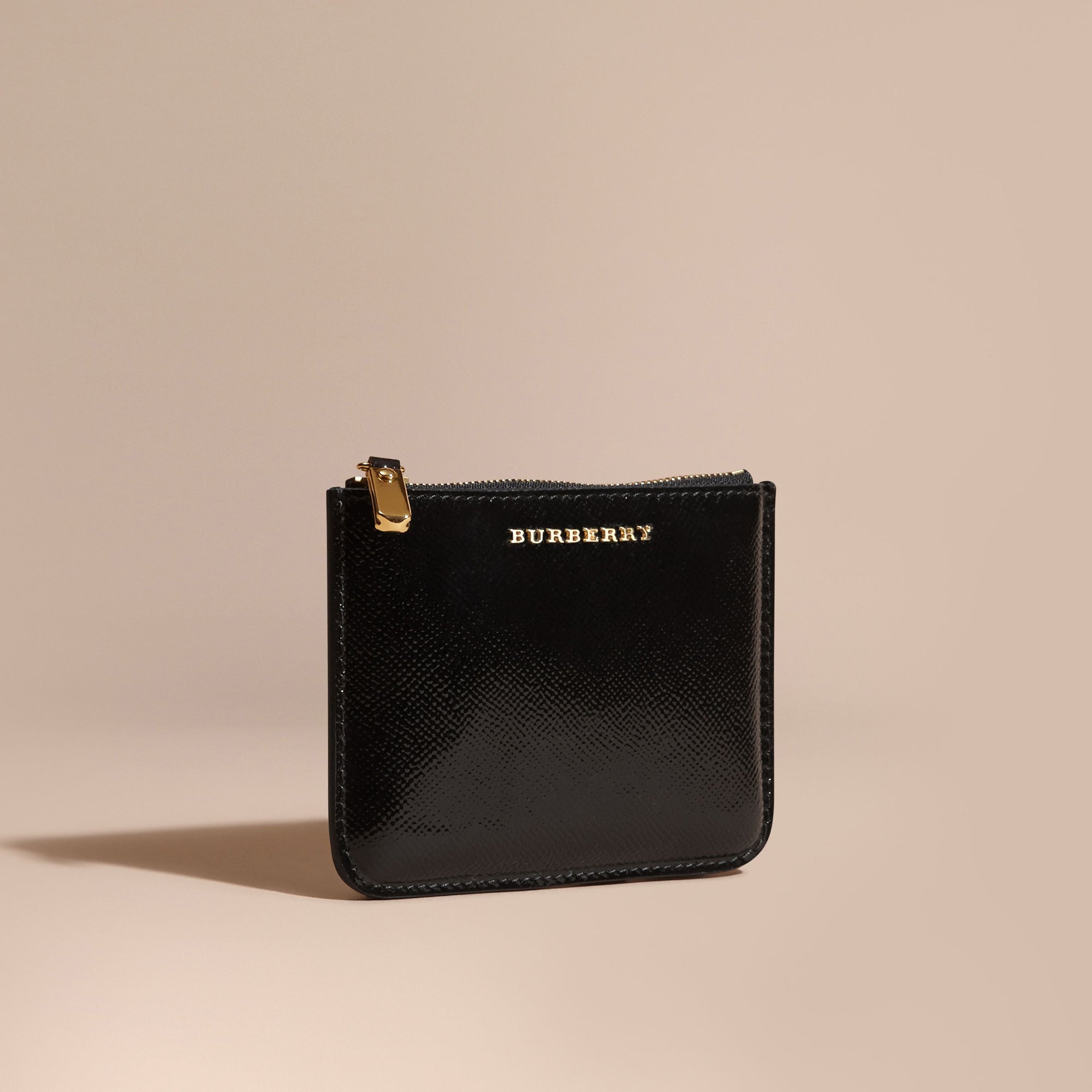 BLACK Pochette en cuir London verni