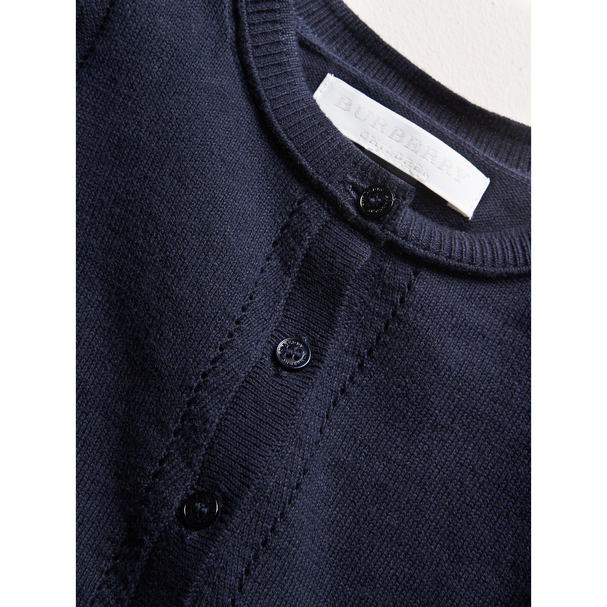 NAVY Cardigan en coton avec poignets à motif check