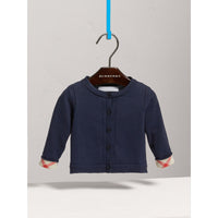NAVY Cardigan en coton avec poignets à motif check