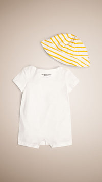 WHITE Set cadeau deux pièces pour bébé en coton