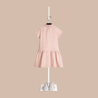 CHALK PINK Robe t-shirt en coton mélangé avec patte à motif check