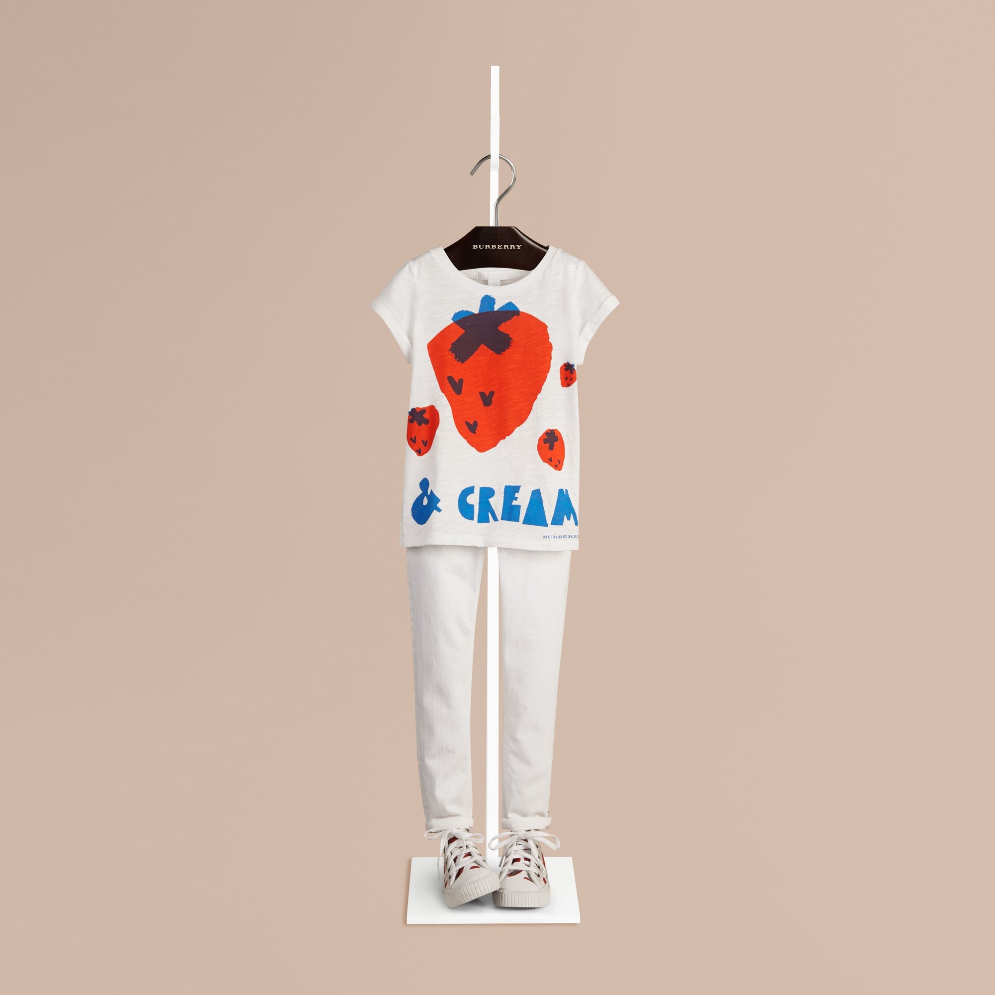 WHITE T-shirt en coton à motif graphique Strawberries and Cream