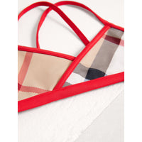 NEW CLASSIC CHECK Bikini à motif check avec bordure contrastante