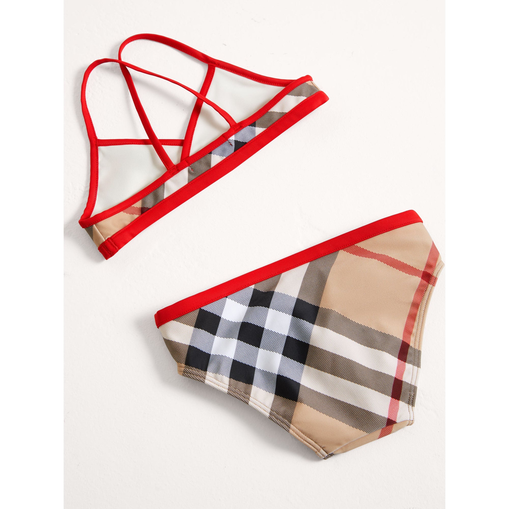 NEW CLASSIC CHECK Bikini à motif check avec bordure contrastante