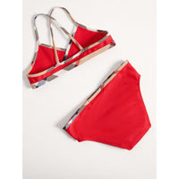 POPPY RED Bikini avec détails à motif check