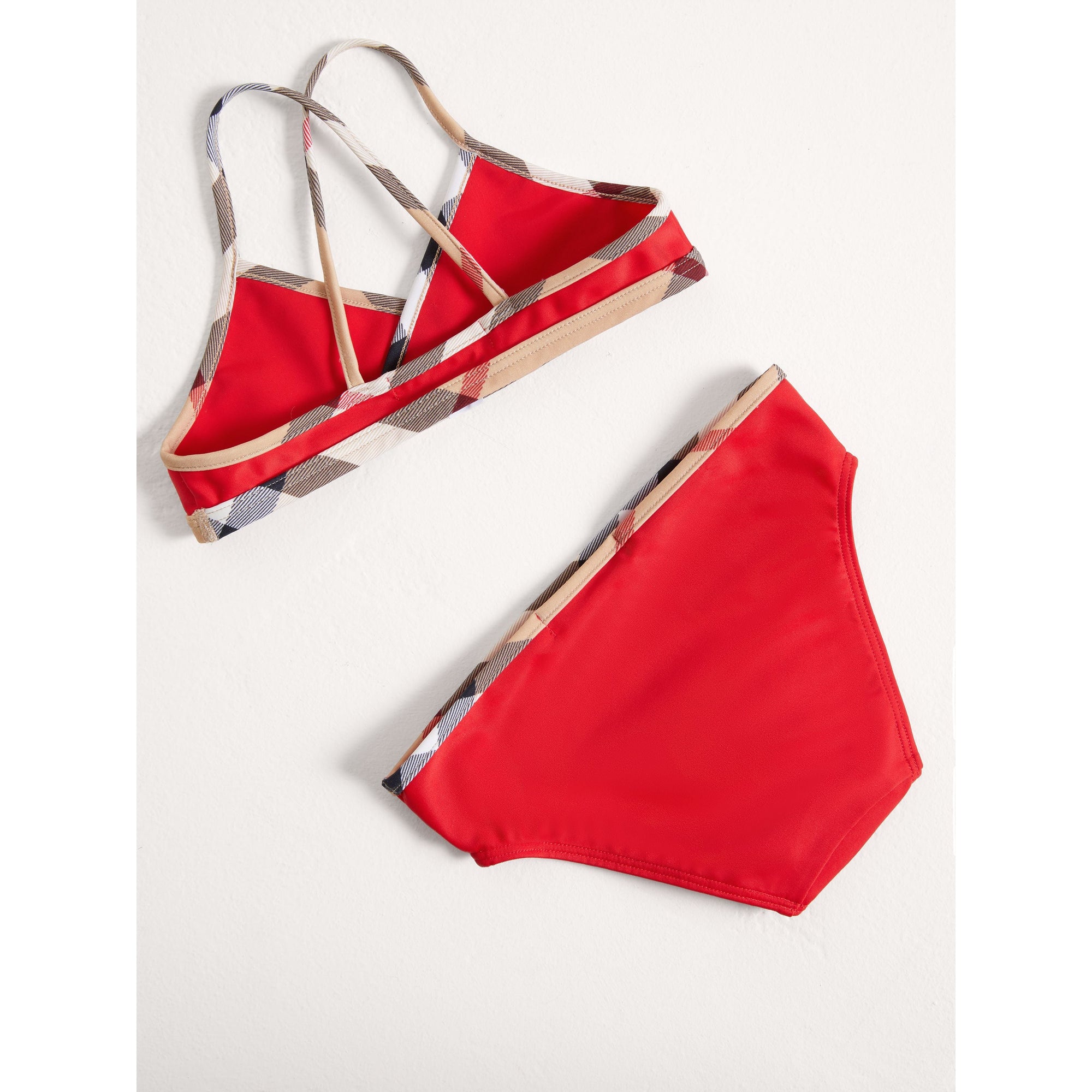 POPPY RED Bikini avec détails à motif check