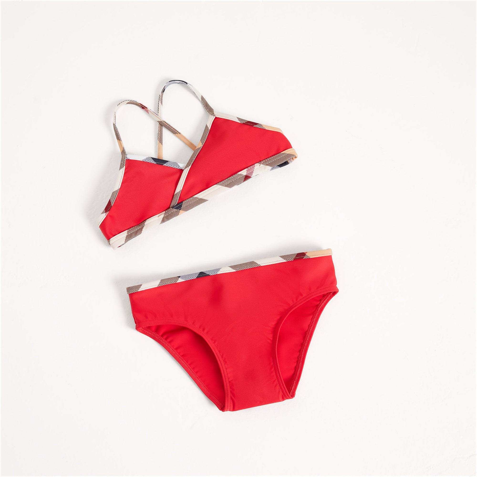 POPPY RED Bikini avec détails à motif check