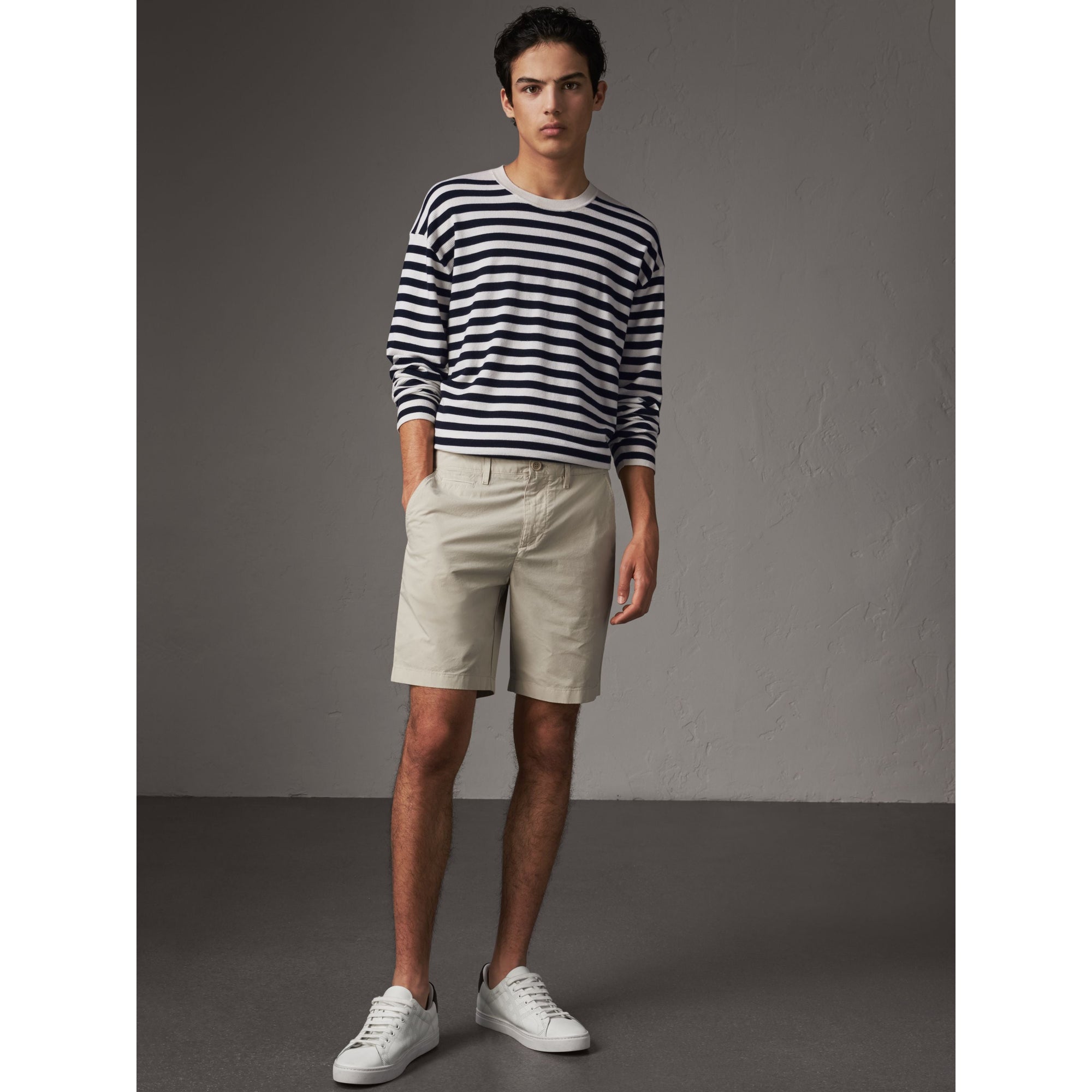 STONE Short chino en popeline de coton