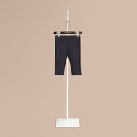 NAVY Pantalon en lin à revers apparents