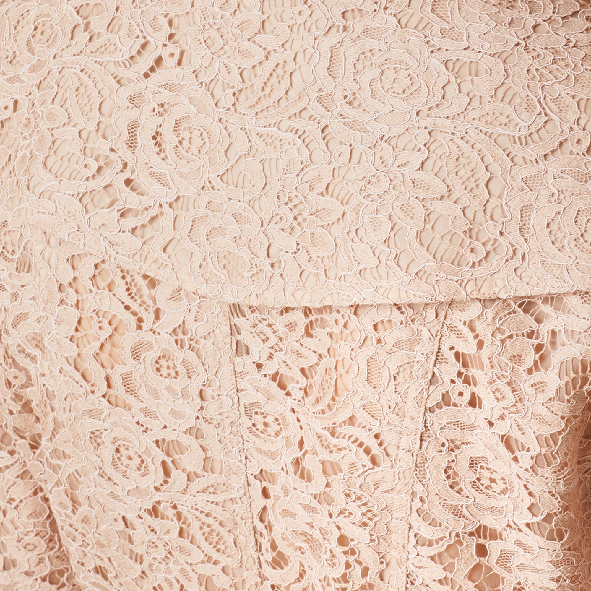 ANTIQUE TAUPE PINK Trench-coat en dentelle italienne