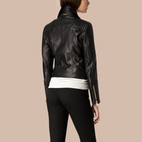 BLACK Perfecto matelassé en cuir d'agneau