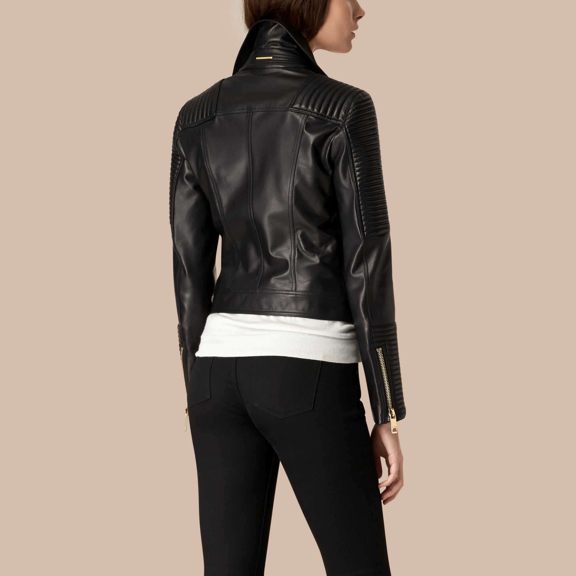BLACK Perfecto matelassé en cuir d'agneau