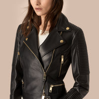 BLACK Perfecto matelassé en cuir d'agneau