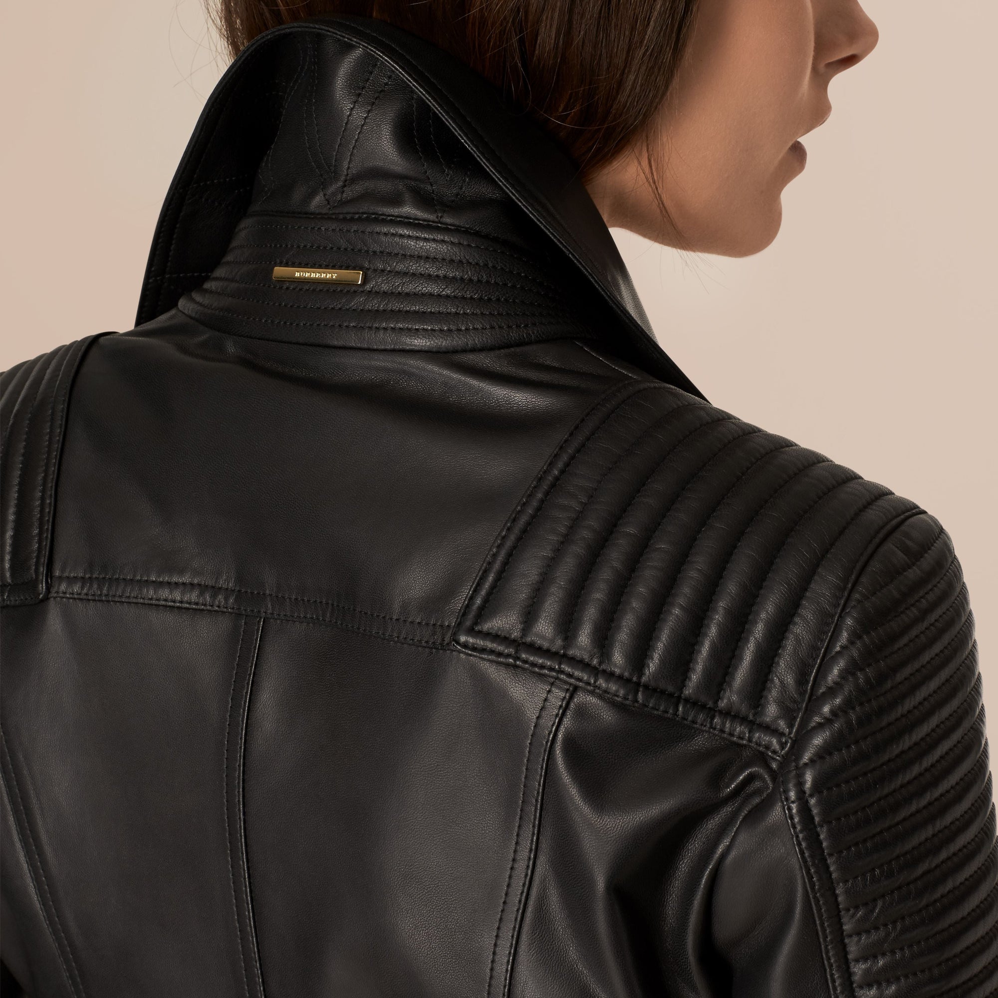 BLACK Perfecto matelassé en cuir d'agneau