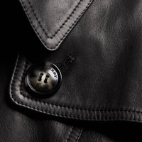 BLACK Veste trench en cuir d'agneau