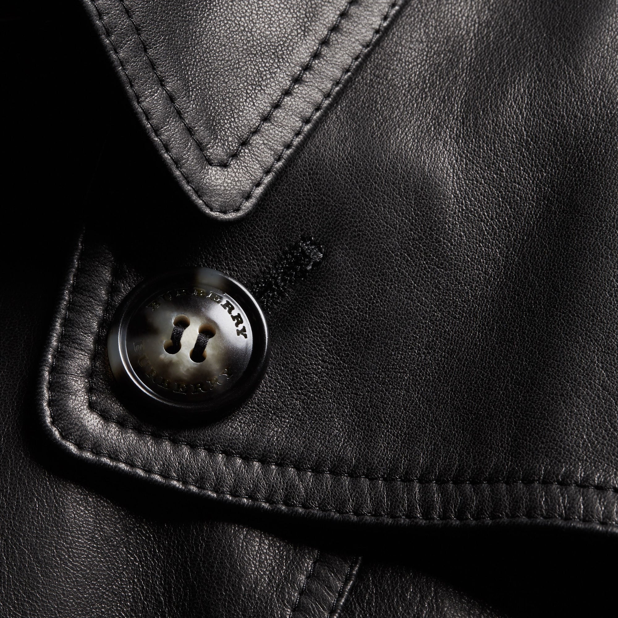 BLACK Veste trench en cuir d'agneau