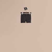 INK Short chino en coton avec motif check