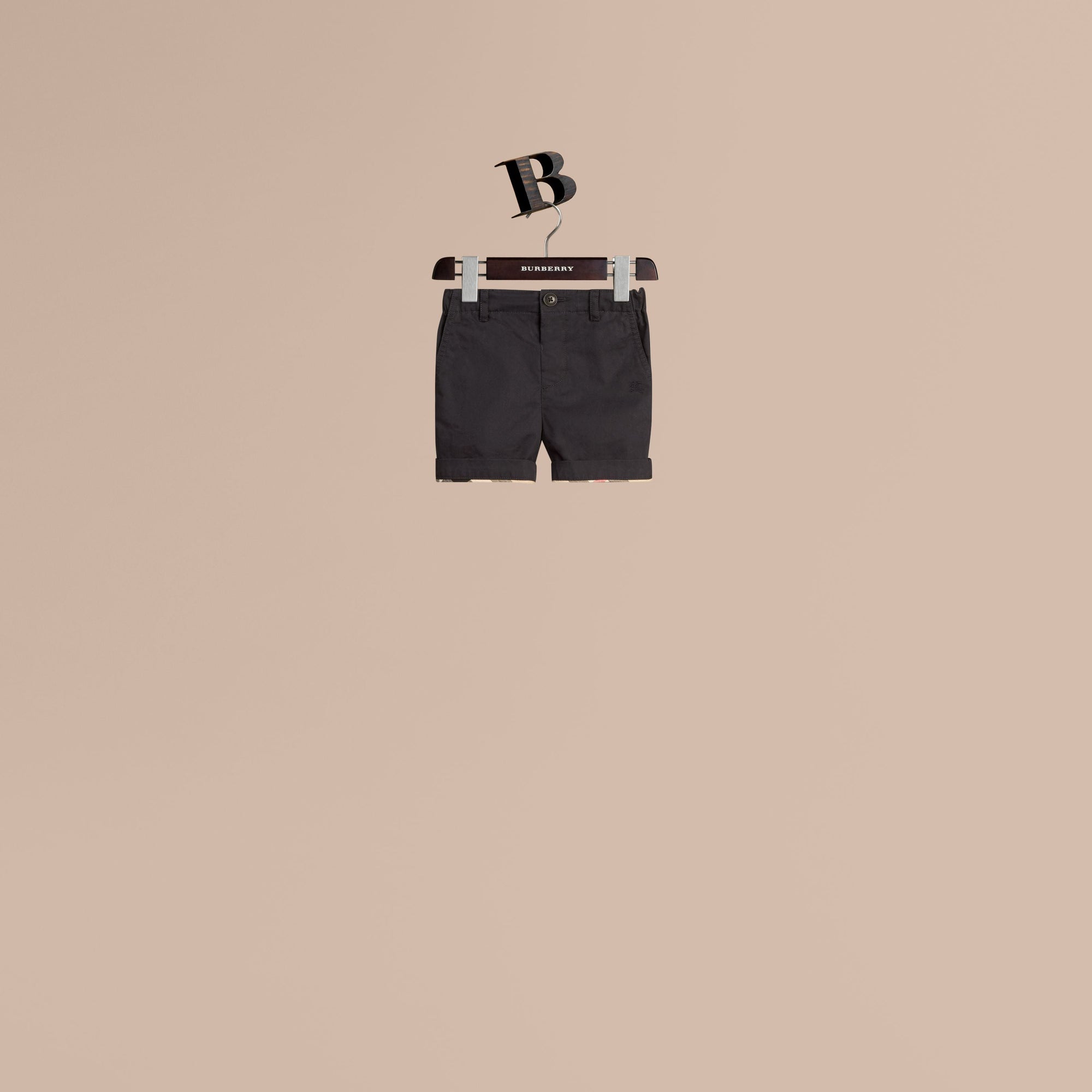 INK Short chino en coton avec motif check