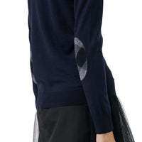 NAVY Cardigan en laine mérinos avec éléments check
