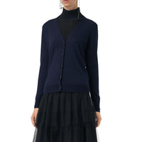 NAVY Cardigan en laine mérinos avec éléments check