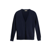 NAVY Cardigan en laine mérinos avec éléments check