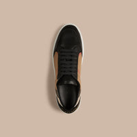 HOUSECHECK/BLACK Tennis en coton House check et cuir