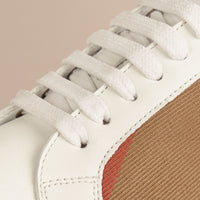 HC/OPTIC WHITE Sneakers en coton House check et cuir