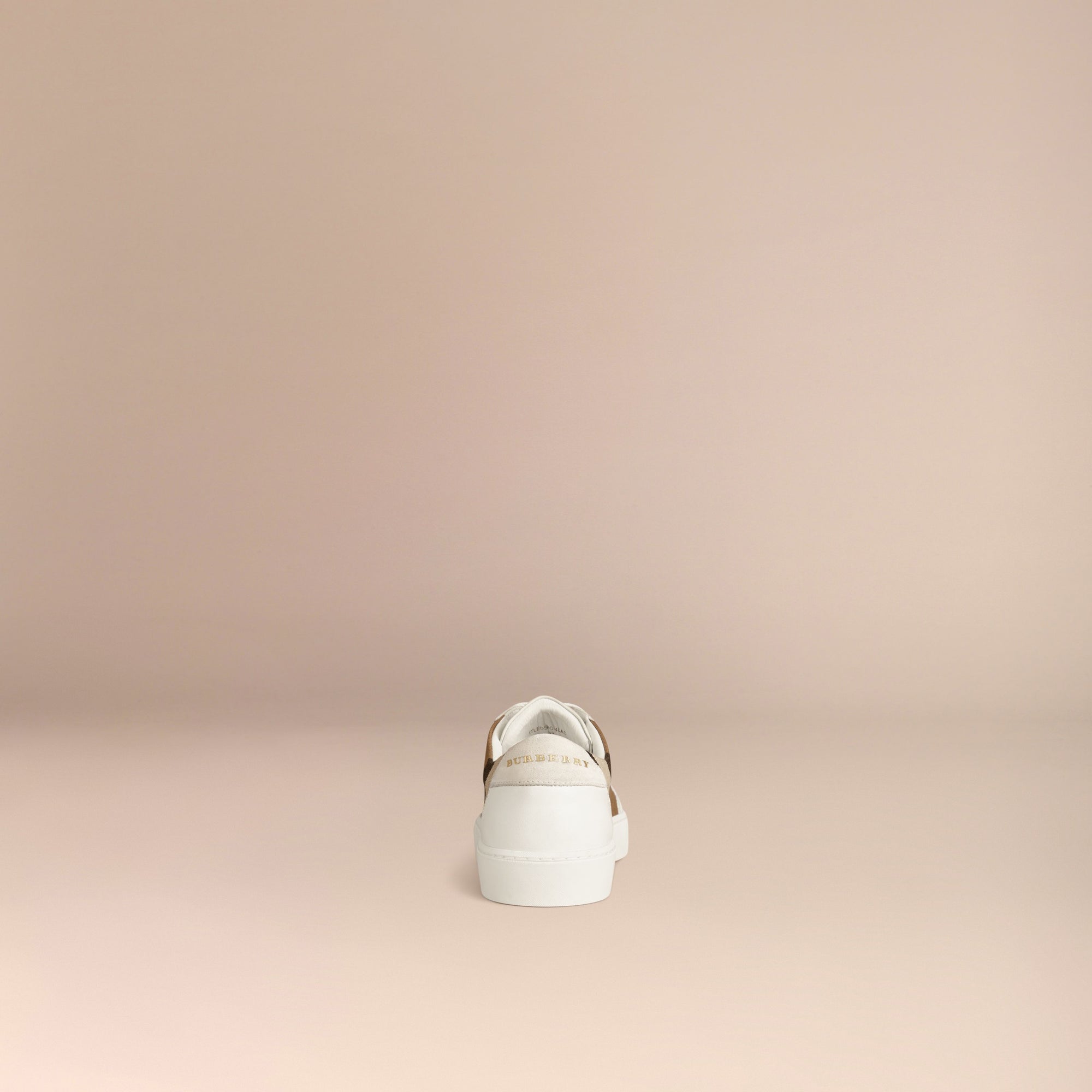 HC/OPTIC WHITE Sneakers en coton House check et cuir