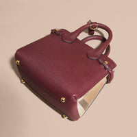 MAHOGANY RED The Baby Banner en cuir et coton House check