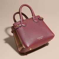 MAHOGANY RED The Baby Banner en cuir et coton House check