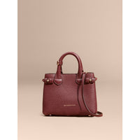 MAHOGANY RED The Baby Banner en cuir et coton House check