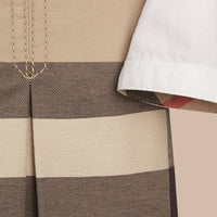 Robe en coton à motif check avec plis inversés - Nouveau Check Classique