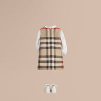 Robe en coton à motif check avec plis inversés - Nouveau Check Classique
