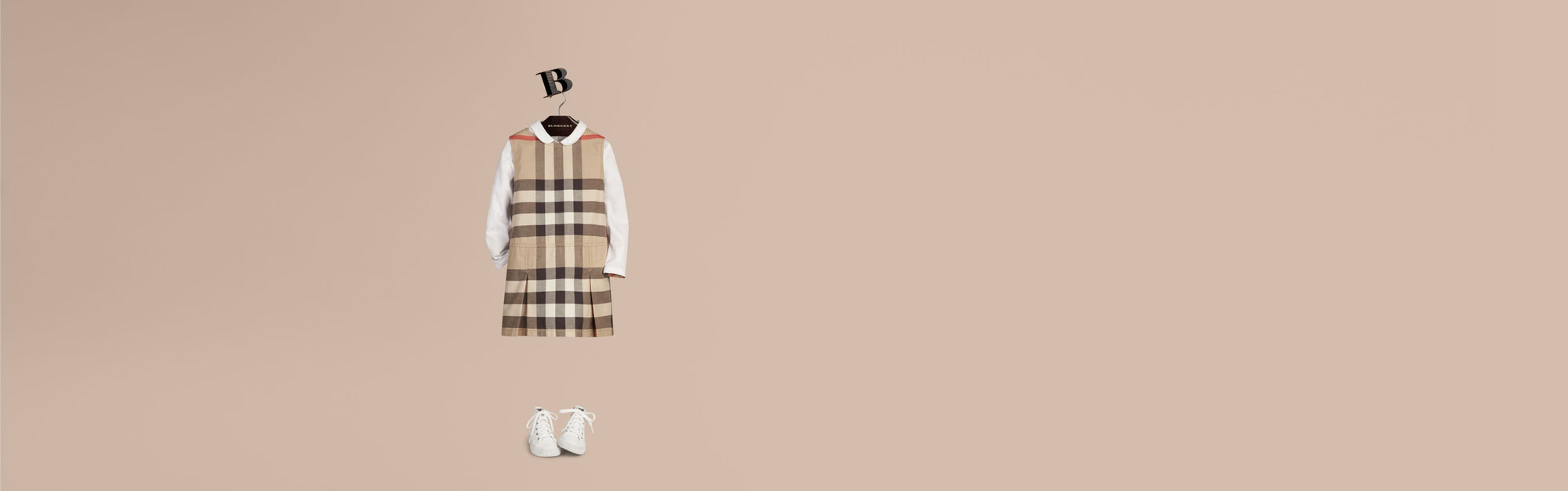 Robe en coton à motif check avec plis inversés - Nouveau Check Classique