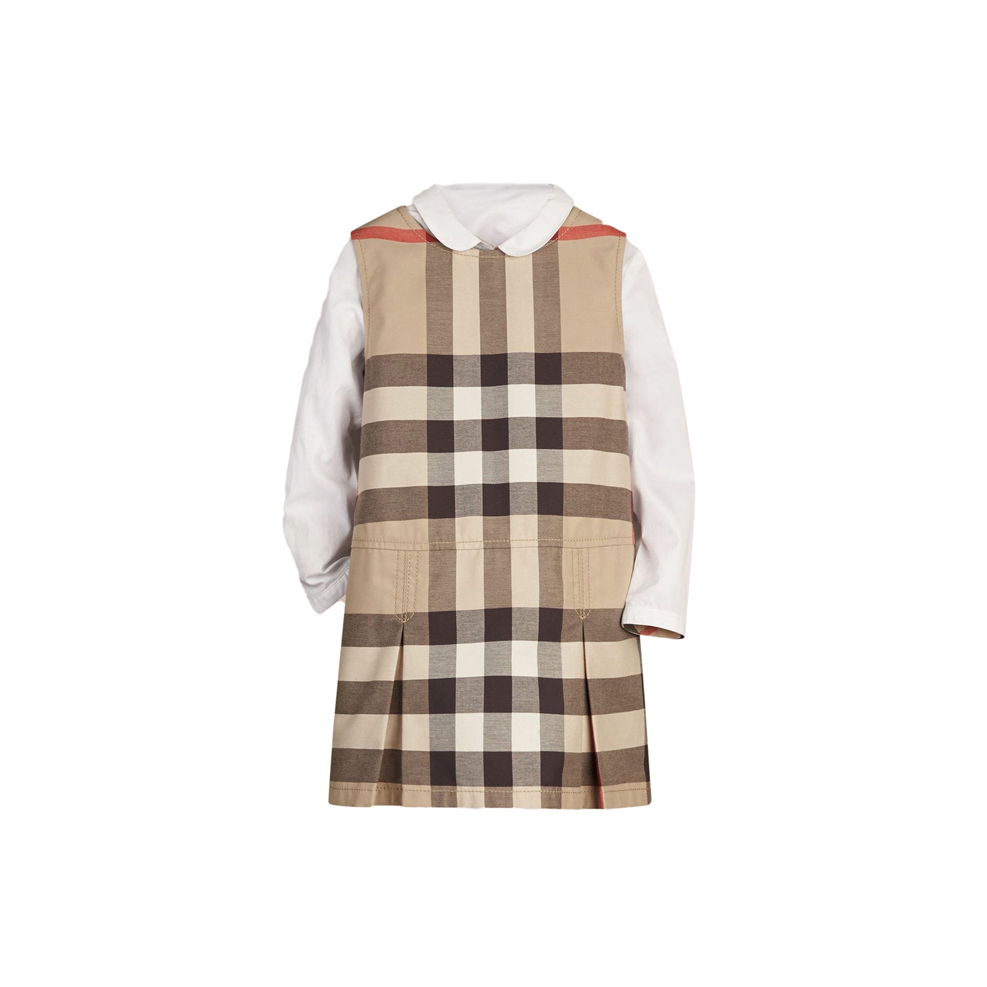 Robe en coton à motif check avec plis inversés - Nouveau Check Classique