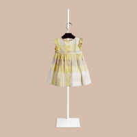 PALE LEMON Robe check à manches papillon