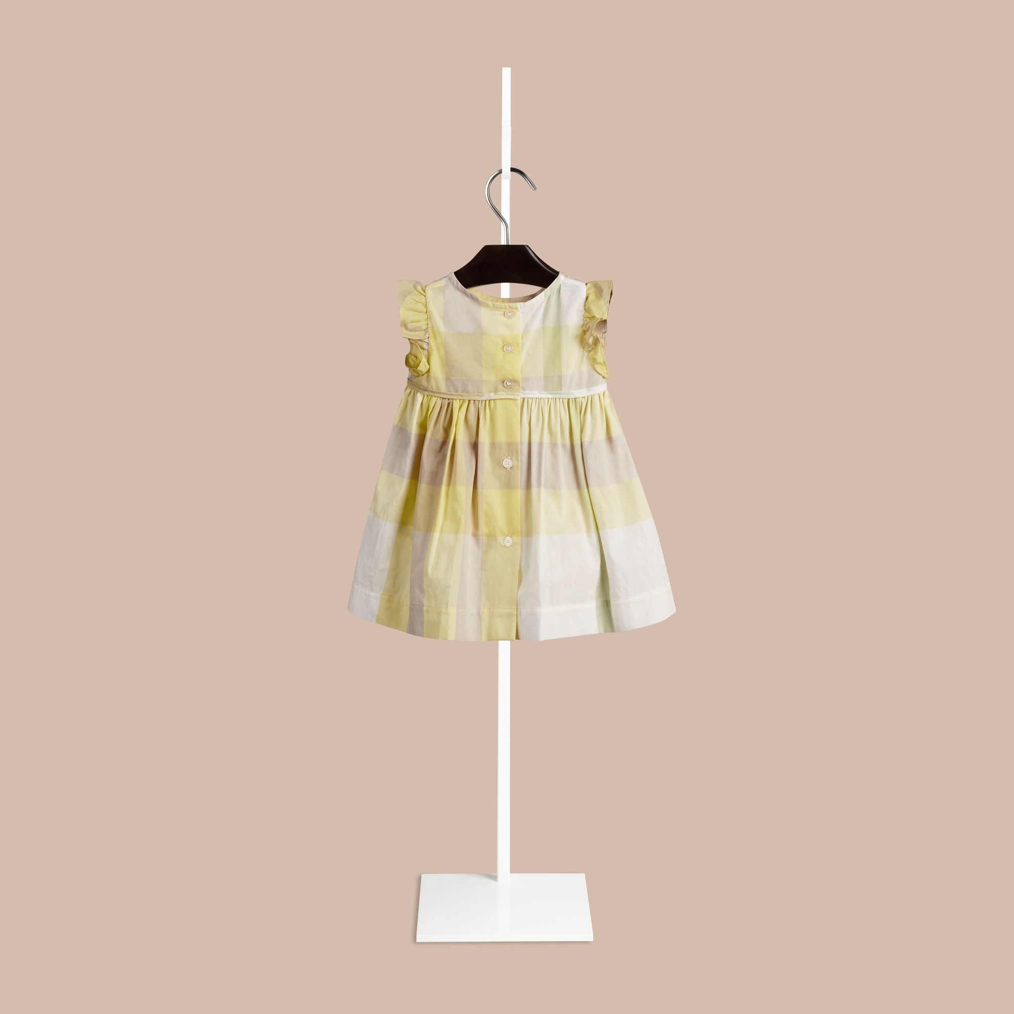 PALE LEMON Robe check à manches papillon