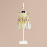 PALE LEMON Robe check à manches papillon