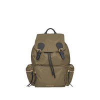 Grand sac The Rucksack en nylon technique et cuir - Vert Toile