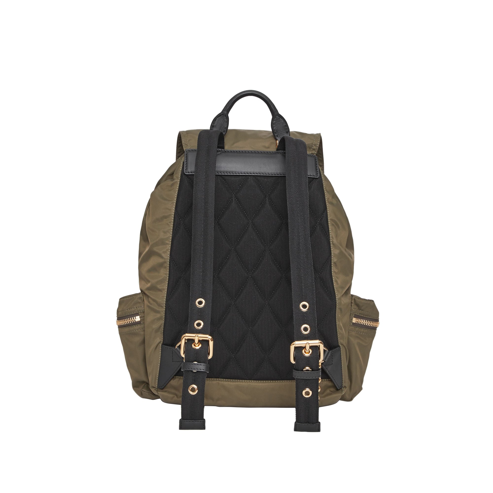 Grand sac The Rucksack en nylon technique et cuir - Vert Toile