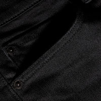 BLACK Jean délavé de coupe droite en denim extensible