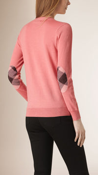 APRICOT Cardigan en laine mérinos avec éléments check