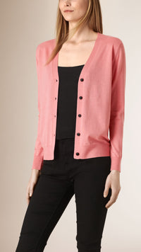 APRICOT Cardigan en laine mérinos avec éléments check