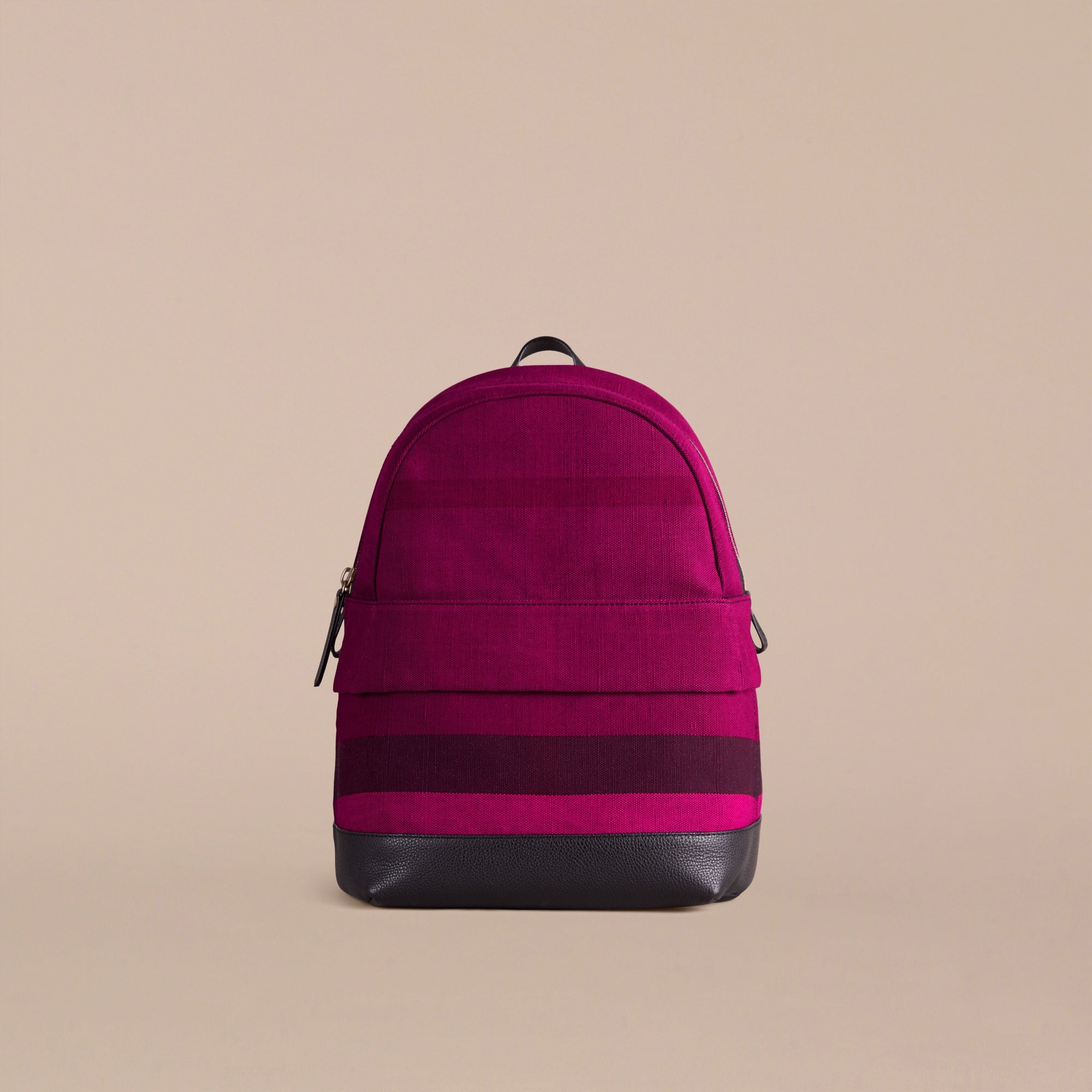 PLUM Sac à dos à motif Canvas check avec cuir